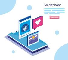 Isometric digital smartphone vector design