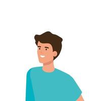 icono de personaje de avatar de hombre joven vector