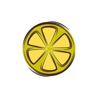 Rodaja de limón icono aislado de fruta fresca vector