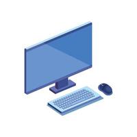 desktop computer device isolated icon vector