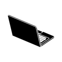 silhouette of laptop computer device isolated icon vector