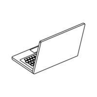 laptop computer device line style icon vector