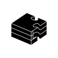 silhouette of piece of puzzle isolated icon vector