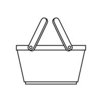 basket wicker picnic line style icon vector