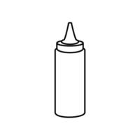 delicious sauce in bottle line style icon vector