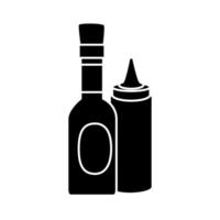silhouette of set of delicious sauces isolated icon vector