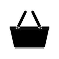 silhouette of basket wicker picnic isolated icon vector