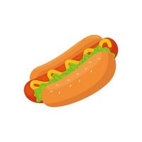 delicious hot dog fast food isolated icon