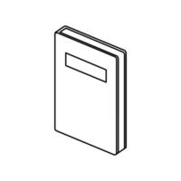 icono de estilo de línea de documento de diario de cuaderno vector