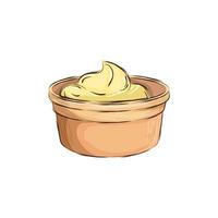 delicious sauce in cup isolated icon vector