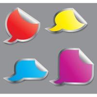 Set of colorful speech bubble stickers different corner and place vector