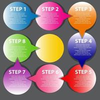 Concept of colorful circular banners with arrows vector