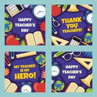 Happy Teacher Day Social Media Post Template vector