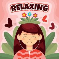 Relaxing for Mental Health Awareness vector