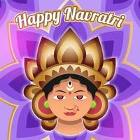 Happy Navratri Durga Festival Card vector