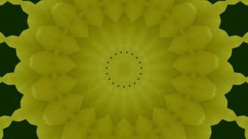 3 D Yellow Elements Over a Kaleidoscope Background video