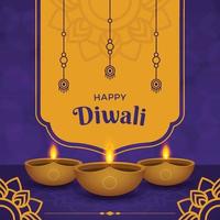 Happy Diwali Purple Background vector