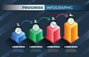 Plantilla de fondo de infografía de progreso vector