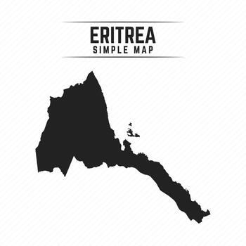 Simple Black Map of Eritrea Isolated on White Background vector