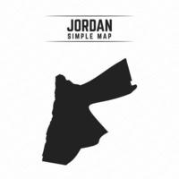 Simple Black Map of Jordan Isolated on White Background vector