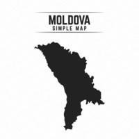 Simple Black Map of Moldova Isolated on White Background vector