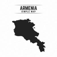 Simple Black Map of Armenia Isolated on White Background vector