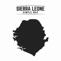 Mapa negro simple de Sierra Leona aislado sobre fondo blanco. vector