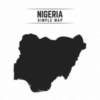 Mapa negro simple de Nigeria aislado sobre fondo blanco. vector