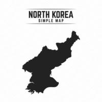 Mapa negro simple de Corea del Norte aislado sobre fondo blanco. vector