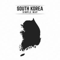 Simple Black Map of South Korea Isolated on White Background vector