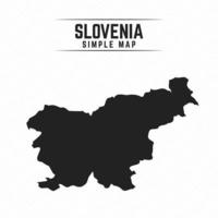 Mapa negro simple de Eslovenia aislado sobre fondo blanco. vector