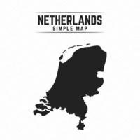 Simple Black Map of Netherlands Isolated on White Background vector