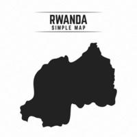 Simple Black Map of Rwanda Isolated on White Background vector