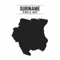 Simple Black Map of Suriname Isolated on White Background vector