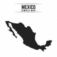 Simple Black Map of Mexico Isolated on White Background