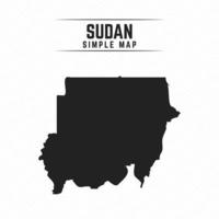 Simple Black Map of Sudan Isolated on White Background vector