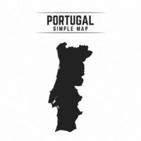 Simple Black Map of Portugal Isolated on White Background vector