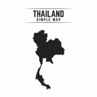 Mapa negro simple de Tailandia aislado sobre fondo blanco. vector