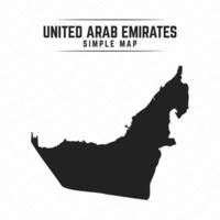 Simple Black Map of United Arab Emirates Isolated on White Background vector