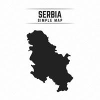 Mapa negro simple de Serbia aislado sobre fondo blanco. vector