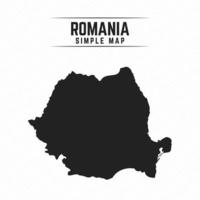 Mapa negro simple de Rumania aislado sobre fondo blanco. vector