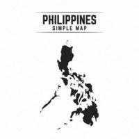 Simple Black Map of Philippines Isolated on White Background vector