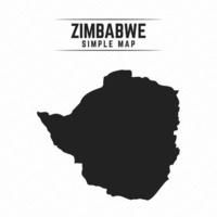 Mapa negro simple de Zimbabwe aislado sobre fondo blanco. vector