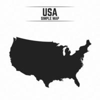 Simple Black Map of USA Isolated on White Background vector
