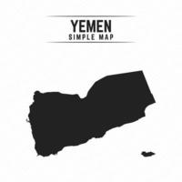 Simple Black Map of Yemen Isolated on White Background vector