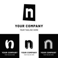 Lowercase Letter N Logo Set vector