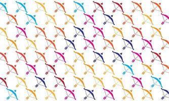 Colorful Bow and Arrow Seamless Pattern Background vector
