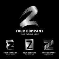 colección moderna de logotipos de la letra z plateada vector