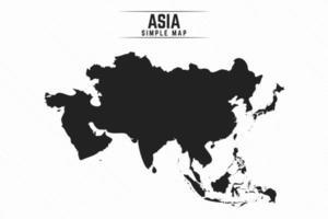 Simple Black Map of Asia Isolated on White Background vector