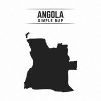 Mapa negro simple de Angola aislado sobre fondo blanco. vector